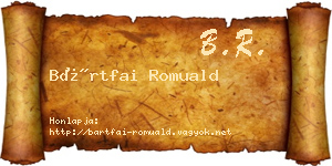 Bártfai Romuald névjegykártya